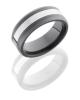 Ceramic and Tungsten 8mm Beveled Band Matte Center and Bright Edges