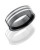 Ceramic and Tungsten 7mm Striped Flat Band