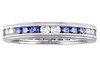CHANNEL SET SAPPHIRE AND DIAMOND ETERNITY WEDDING RING GOLD OR PLATINUM 3MM