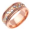 14KT WEDDING RING ROSE GOLD WITH TRI COLOR  BRAID 8.5MM