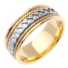 14KT WEDDING RING YELLOW GOLD WITH WHITE BRAID 8.5MM
