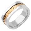 14KT SOFT SQUARE WEDDING RING TWO COLORS OF GOLD 7.5MM