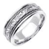 14KT WEDDING RING WITH SCROLL DESIGN  7MM