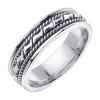 14KT WEDDING RING WAVE DESIGN WITH TWISTS 6MM