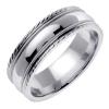 14KT WEDDING RING WITH MILLGRAIN AND ETCHED EDGE 7MM