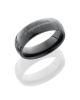 Zirconium 6mm Domed Band with Customized Laser Carved Soundwave