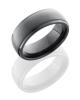 Zirconium 7mm Domed Band with Grooved Edges