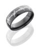 Zirconium 7mm Domed Band with Barbed Wire Design