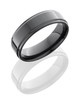 Zirconium 7mm Flat Band with Grooved Edges