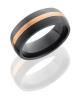 Zirconium 8mm Domed Band with 2mm 14KR