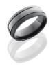 Zirconium 8mm Domed Band with Two .5mm Grooves