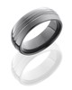 Zirconium 8mm Domed Band with Three .5mm Grooves