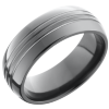 Zirconium 8mm domed band with 3, .5mm grooves