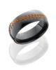Zirconium 8mm Domed Band with Baseball Pattern