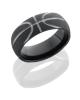 Zirconium 8mm Domed Band with Basketball Pattern