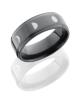 Zirconium 8mm Flat Band with Grooved Edges and Moon Pattern