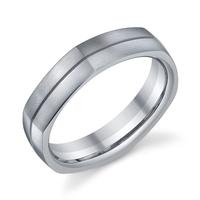 SATIN FINISH WEDDING RING TWO COLORS OF WHITE RING 5.5MM