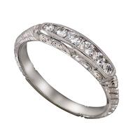 ENGRAVED VICTORIAN STYLE DIAMOND RING IN GOLD OR PLATINUM