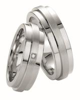 6.5MM STERLING SILVER WITH PLATINUM FINISH AND DIAMOND-RING ON LEFT