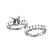 (left) Platinum and diamond engagement ring-semi mount