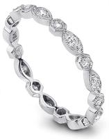 DIAMOND ETERNITY BAND WITH HEXAGONAL SHAPES GOLD OR PLATINUM