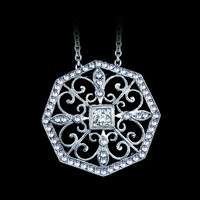 Intricate Octagonal Diamond Pendant