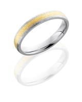COBALT CHROME WEDDING RING WITH 14K YELLOW GOLD INLAY 4MM