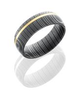 DAMASCUS STEEL AND 14KT YELLOW GOLD