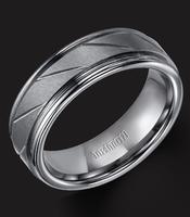 TUNGSTEN CARBIDE SATIN FINISH WITH DIAGONAL GROOVES 7MM