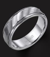 TUNGSTEN CARBIDE WITH SATIN FINISH AND DIAGONAL TEXTURE 7MM