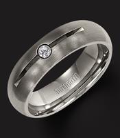 TITANIUM WEDDING RING WITH DIAMOND 6MM