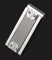 STAINLESS STEEL WITH TITANIUM and 14K GOLD ACCENTS MONEY CLIP