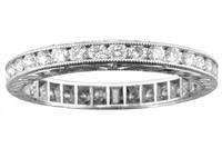 CHANNEL SET ENGRAVED DIAMOND ETERNITY BAND GOLD OR PLATINUM 2.3MM