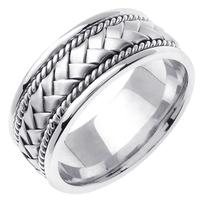 14KT WEDDING RING WHITE GOLD WITH BRAID 8.5MM