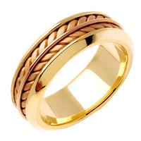 14KT WEDDING RING WITH WHEAT DESIGN 8MM