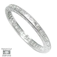 PLATINUM ETERNITY WEDDING RING WITH FRENCH CUT BAGUETTES 2.2MM