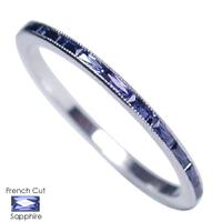 PLATINUM ETERNITY WEDDING RING WITH FRENCH CUT SAPPHIRES 1.3MM
