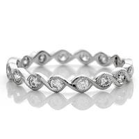 SCALLOPED SWIRL DESIGN ETERNITY BAND IN GOLD OR PLATINUM