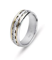 14KT TWO TONE WEDDING RING WITH WOVEN DESIGN 8MM