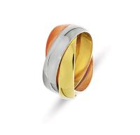 BOLD ROLLING RING THREE COLORS OF GOLD