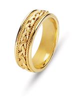 14KT WEDDING RING WITH FLAT BRAID AND TWISTS 65MM