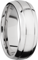 Cobalt chrome 8mm domed band with 2, 5mm grooves