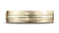 Yellow Gold 6mm Comfort-Fit Satin-Finished with High Polished Center Cut