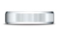 White Gold 6mm Comfort-Fit Satin-Finished with High Polished Beveled Edge