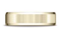 Yellow Gold 6mm Comfort-Fit Satin-Finished with High Polished Beveled Edge