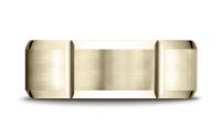 Yellow Gold 8mm Comfort-Fit Satin-Finished Grooves Carved Design Band