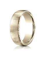 Yellow Gold 75mm Comfort-Fit Satin-Finished Rivet Coin Edging Carved Design Band