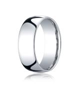 14K WHITE GOLD CLASSIC SHAPE COMFORT FIT RING 8MM