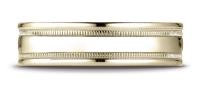 Yellow Gold 6mm Comfort-Fit High Polished with Millgrain Round Edge