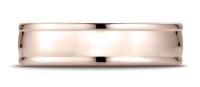 14k Rose Gold 6mm Comfort-Fit high polish finish round edge Design band